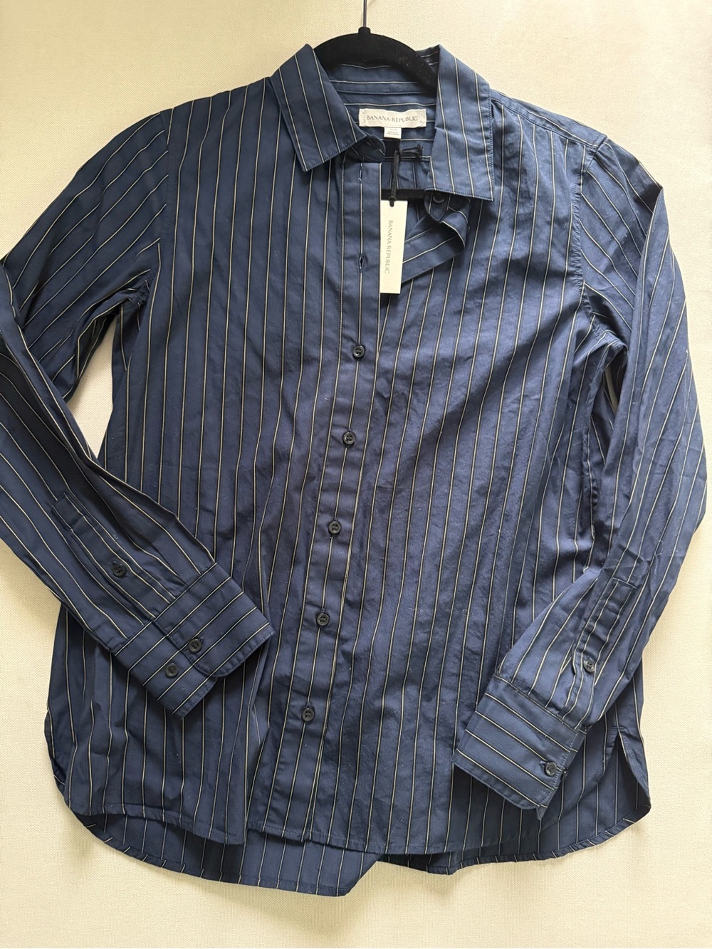 NWT banana republic Navy Pinstripe Button-Up Shirt